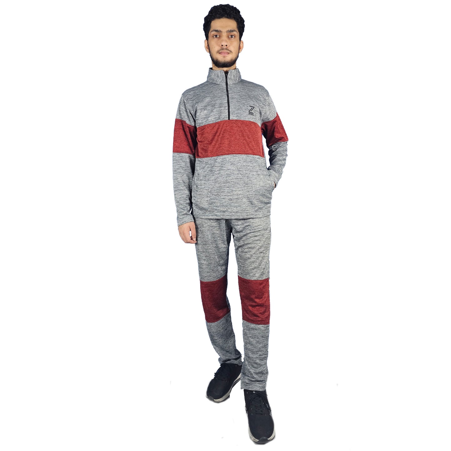 Track Suit Grey Red