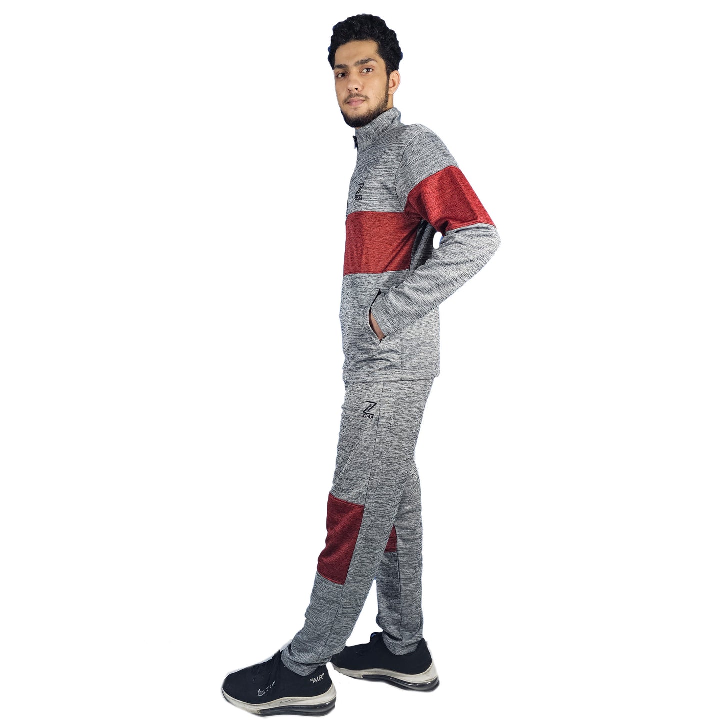 Track Suit Grey Red