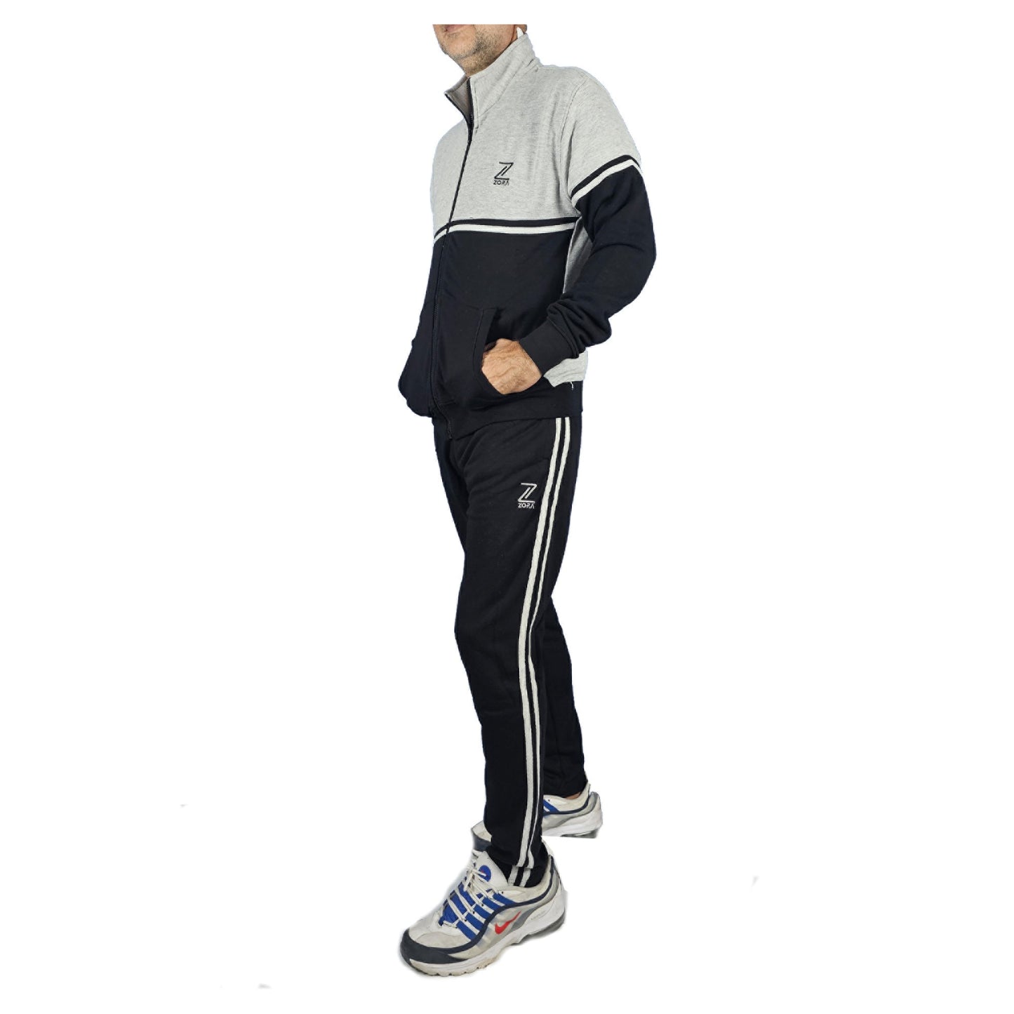 Track Suit Black Grey